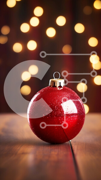 Intra Συλλεκτικό Ξύλινο Παζλ Plywood  4mm - Κόκκινο στολίδι σε ξύλινο τραπέζι με φωτισμένο φόντο Σε Ξύλινο Κουτί - Διαστάσεις: 10x10 cm – 25 κομμάτια