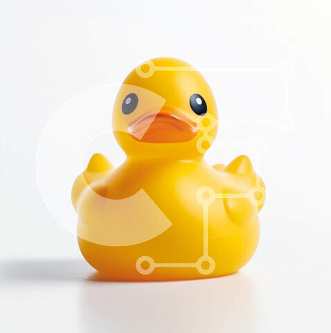 Intra Συλλεκτικό Ξύλινο Παζλ Plywood  4mm - Αξιολάτρευτη εικόνα μιας κίτρινης λαστιχένιας πάπιας σε λευκό φόντο Σε Ξύλινο Κουτί - Διαστάσεις: 10x10 cm – 25 κομμάτια - Image 1