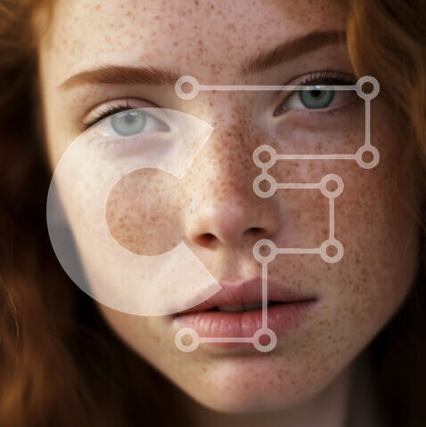 Intra Συλλεκτικό Ξύλινο Παζλ Plywood  4mm - Εκπληκτικό πορτρέτο μιας γυναίκας με κόκκινα μαλλιά και πράσινα μάτια Σε Ξύλινο Κουτί - Διαστάσεις Puzzle: 10x10 cm – 25 κομμάτια - Image 1