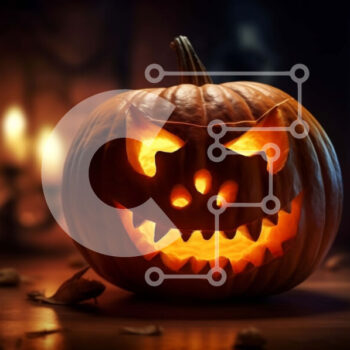 Intra Συλλεκτικό Ξύλινο Παζλ Plywood  4mm - Απόκοσμη κολοκύθα αποκριών με το φως των κεριών Σε Ξύλινο Κουτί - Διαστάσεις: 10x10 cm – 25 κομμάτια - Image 1