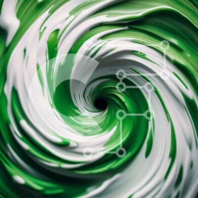 Intra Συλλεκτικό Ξύλινο Παζλ Plywood  4mm - Ζωντανή και δυναμική εικόνα μιας πράσινης και λευκής βαφής στροβιλισμού Σε Ξύλινο Κουτί - Διαστάσεις Puzzle: 10x10 cm – 25 κομμάτια - Image 1