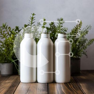 Intra Συλλεκτικό Ξύλινο Παζλ Plywood  4mm - Λευκά Πλαστικά Μπουκάλια με Ετικέτες - Pure, Essence, Nature Σε Ξύλινο Κουτί - Διαστάσεις Puzzle: 10x10 cm – 25 κομμάτια - Image 1