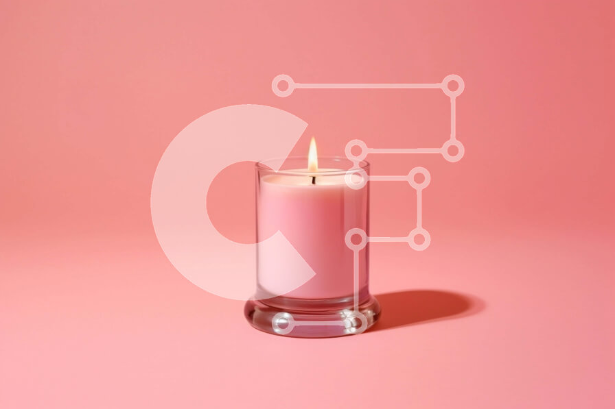 Intra Συλλεκτικό Ξύλινο Παζλ Plywood  4mm - Όμορφη εικόνα ενός ροζ κεριού σε μια ροζ επιφάνεια Σε Ξύλινο Κουτί - Διαστάσεις: 10x10 cm – 25 κομμάτια