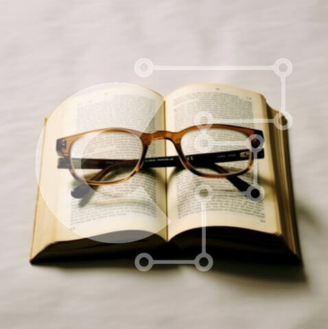 Intra Συλλεκτικό Ξύλινο Παζλ Plywood  4mm - Κομψή εικόνα ενός ανοιχτού βιβλίου με γυαλιά στην κορυφή Σε Ξύλινο Κουτί - Διαστάσεις Puzzle: 10x10 cm – 25 κομμάτια - Image 1