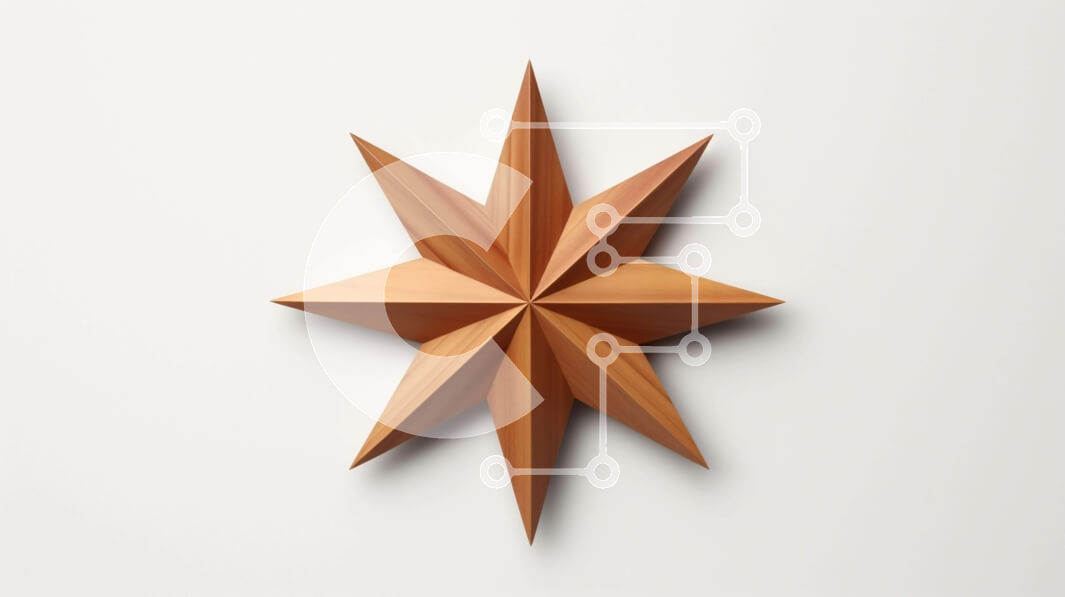 Intra Συλλεκτικό Ξύλινο Παζλ Plywood  4mm - Ξύλινο στολίδι αστεριών σε λευκό φόντο Σε Ξύλινο Κουτί - Διαστάσεις: 10x10 cm – 25 κομμάτια