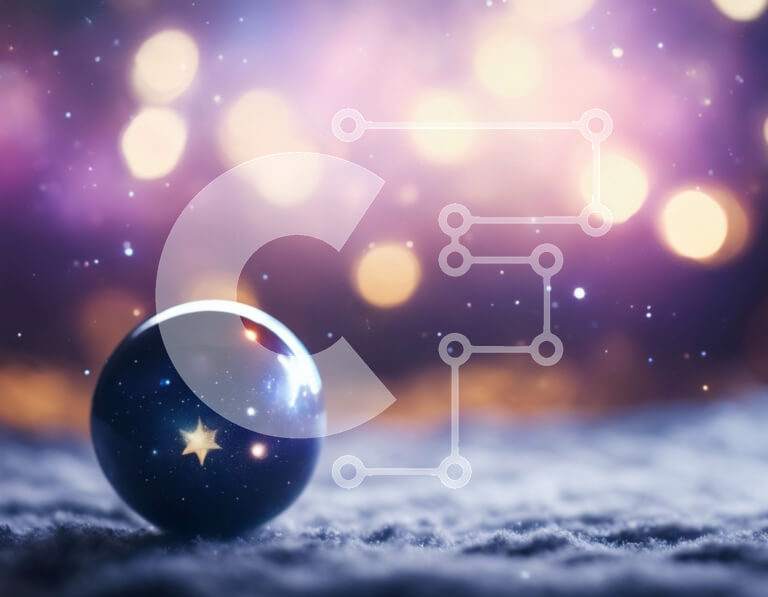 Intra Συλλεκτικό Ξύλινο Παζλ Plywood  4mm - Στολίδι από μπλε γυάλινη μπάλα στο χιόνι με αστέρια και φώτα Bokeh Σε Ξύλινο Κουτί - Διαστάσεις Puzzle: 10x10 cm – 25 κομμάτια