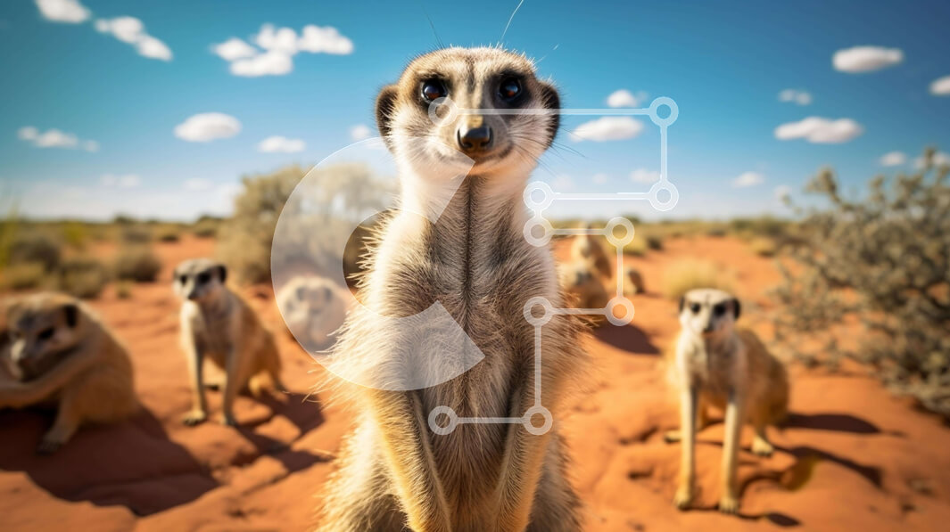 Intra Συλλεκτικό Ξύλινο Παζλ Plywood  4mm - Περίεργα σουρικάτ στην έρημο Σε Ξύλινο Κουτί - Διαστάσεις: 10x10 cm – 25 κομμάτια