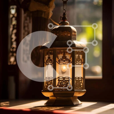 Intra Συλλεκτικό Ξύλινο Παζλ Plywood  4mm - Χρυσό φανάρι στο περβάζι παραθύρου Σε Ξύλινο Κουτί - Διαστάσεις Puzzle: 10x10 cm – 25 κομμάτια - Image 1