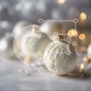 Intra Συλλεκτικό Ξύλινο Παζλ Plywood  4mm - Γιορτινά λευκά και χρυσά στολίδια σε αστραφτερές διακοσμήσεις Σε Ξύλινο Κουτί - Διαστάσεις: 10x10 cm – 25 κομμάτια