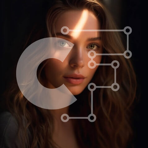 Intra Συλλεκτικό Ξύλινο Παζλ Plywood 4mm - Πορτρέτο μιας νεαρής γυναίκας με μακριά κυματιστά καστανά μαλλιά και καστανά μάτια Σε Ξύλινο Κουτί - Διαστάσεις Puzzle: 10x10 cm – 25 κομμάτια - Image 1