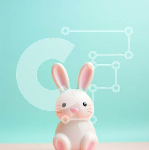 Intra Συλλεκτικό Ξύλινο Παζλ Plywood  4mm - Άσπρο ειδώλιο λαγουδάκι σε υδάτινο φόντο Σε Ξύλινο Κουτί - Διαστάσεις Puzzle: 10x10 cm – 25 κομμάτια - Image 1