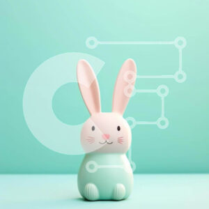 Intra Συλλεκτικό Ξύλινο Παζλ Plywood  4mm - Μικρό λευκό ειδώλιο λαγουδάκι σε υδάτινο φόντο Σε Ξύλινο Κουτί - Διαστάσεις Puzzle: 10x10 cm – 25 κομμάτια