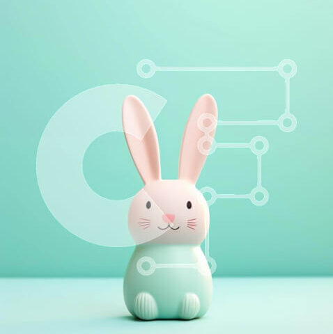 Intra Συλλεκτικό Ξύλινο Παζλ Plywood 4mm - Μικρό λευκό ειδώλιο λαγουδάκι σε υδάτινο φόντο Σε Ξύλινο Κουτί - Διαστάσεις Puzzle: 10x10 cm – 25 κομμάτια - Image 1