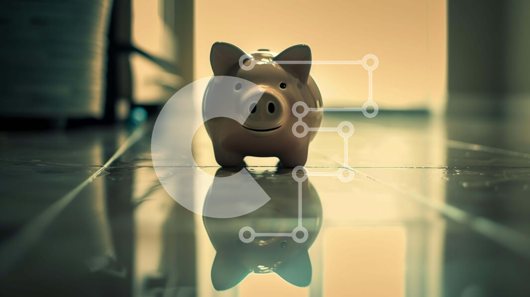 Intra Συλλεκτικό Ξύλινο Παζλ Plywood  4mm - Ροζ κουμπαράς σε δάπεδο με πλακάκια με αντανάκλαση Σε Ξύλινο Κουτί - Διαστάσεις: 10x10 cm – 25 κομμάτια