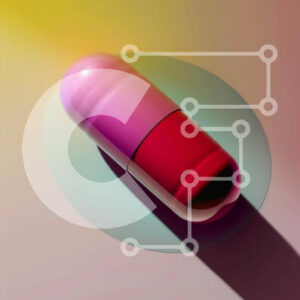 Intra Συλλεκτικό Ξύλινο Παζλ Plywood  4mm - Πολύχρωμο χάπι στον κύκλο - έννοια φαρμάκων Σε Ξύλινο Κουτί - Διαστάσεις Puzzle: 10x10 cm – 25 κομμάτια