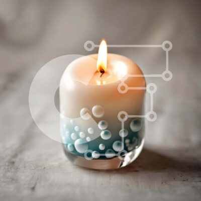 Intra Συλλεκτικό Ξύλινο Παζλ Plywood  4mm - Κερί με μπλε και λευκές φυσαλίδες στην επιφάνεια Σε Ξύλινο Κουτί - Διαστάσεις Puzzle: 10x10 cm – 25 κομμάτια - Image 1