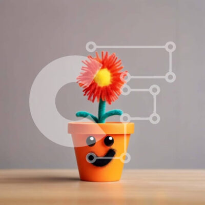 Intra Συλλεκτικό Ξύλινο Παζλ Plywood  4mm - Γλάστρα Smiley Face σε ξύλινο τραπέζι Σε Ξύλινο Κουτί - Διαστάσεις: 10x10 cm – 25 κομμάτια - Image 1