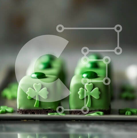 Intra Συλλεκτικό Ξύλινο Παζλ Plywood  4mm - Πράσινα τετράγωνα και δίσκος με φύλλα τριφυλλιού ημέρας του Αγίου Πατρικίου Σε Ξύλινο Κουτί - Διαστάσεις: 10x10 cm – 25 κομμάτια - Image 1