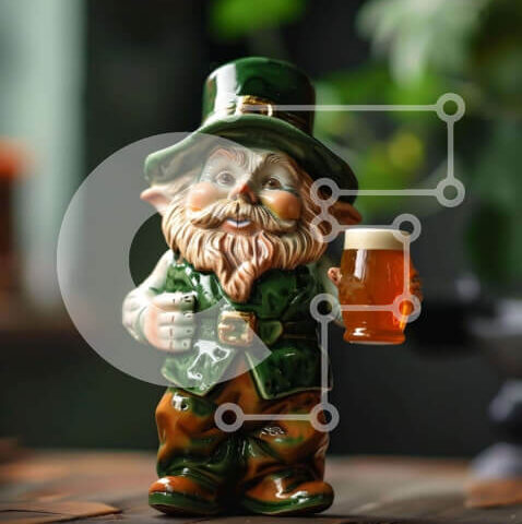 Intra Συλλεκτικό Ξύλινο Παζλ Plywood  4mm - Κεραμικό ειδώλιο μπύρας που κρατά ένα άδειο ποτήρι Σε Ξύλινο Κουτί - Διαστάσεις Puzzle: 10x10 cm – 25 κομμάτια - Image 1