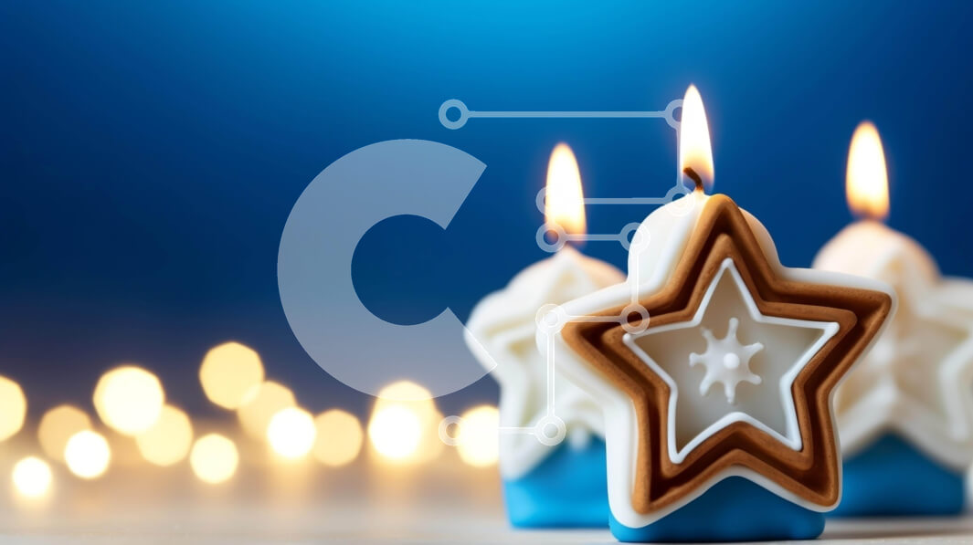 Intra Συλλεκτικό Ξύλινο Παζλ Plywood  4mm - Μπλε και άσπρα κεριά σε σχήμα αστεριού σε αφηρημένο φόντο Σε Ξύλινο Κουτί - Διαστάσεις Puzzle: 10x10 cm – 25 κομμάτια