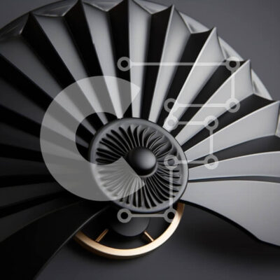 Intra Συλλεκτικό Ξύλινο Παζλ Plywood 4mm - Μαύρο και χρυσό ανεμιστήρα με περίπλοκο σχέδιο Σε Ξύλινο Κουτί - Διαστάσεις Puzzle: 10x10 cm – 25 κομμάτια - Image 1