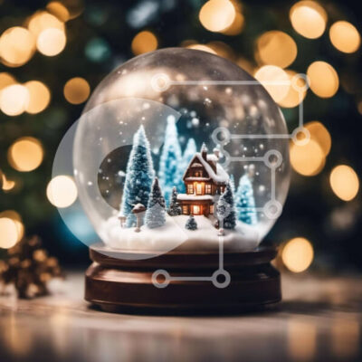 Intra Συλλεκτικό Ξύλινο Παζλ Plywood 4mm - Snow Globe με το διακοσμητικό σπίτι και τα δέντρα Σε Ξύλινο Κουτί - Διαστάσεις: 10x10 cm – 25 κομμάτια - Image 1