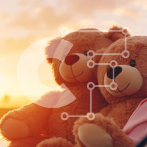 Intra Συλλεκτικό Ξύλινο Παζλ Plywood  4mm - Teddy Bears στο αυτοκίνητο στο ηλιοβασίλεμα Σε Ξύλινο Κουτί - Διαστάσεις Puzzle: 10x10 cm – 25 κομμάτια