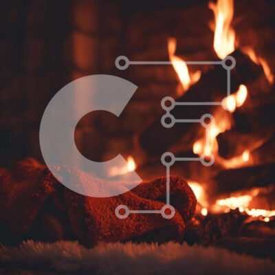 Intra Συλλεκτικό Ξύλινο Παζλ Plywood  4mm - Κόκκινη πετσέτα μπροστά στο τζάκι Σε Ξύλινο Κουτί - Διαστάσεις Puzzle: 10x10 cm – 25 κομμάτια - Image 1