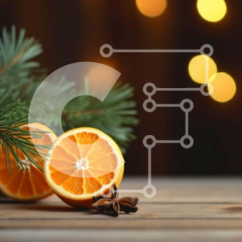 Intra Συλλεκτικό Ξύλινο Παζλ Plywood  4mm - Διακόσμηση διακοπών με πορτοκάλια, κλαδί πεύκου και ραβδί θυμιάματος Σε Ξύλινο Κουτί - Διαστάσεις Puzzle: 10x10 cm – 25 κομμάτια - Image 1