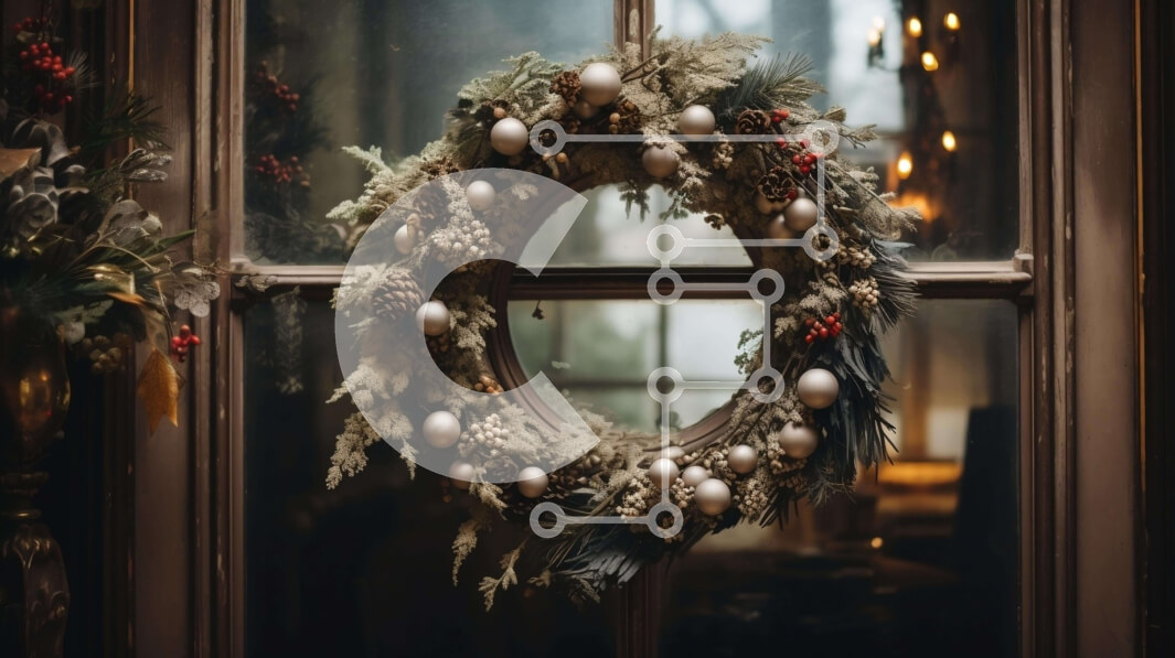 Intra Συλλεκτικό Ξύλινο Παζλ Plywood  4mm - Εορταστικό στεφάνι που κρεμιέται σε περβάζι παραθύρου Σε Ξύλινο Κουτί - Διαστάσεις: 10x10 cm – 25 κομμάτια