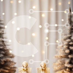 Intra Συλλεκτικό Ξύλινο Παζλ Plywood  4mm - Εορταστικά ειδώλια αγγέλων και χριστουγεννιάτικα δέντρα με λευκά φώτα Σε Ξύλινο Κουτί - Διαστάσεις: 10x10 cm – 25 κομμάτια