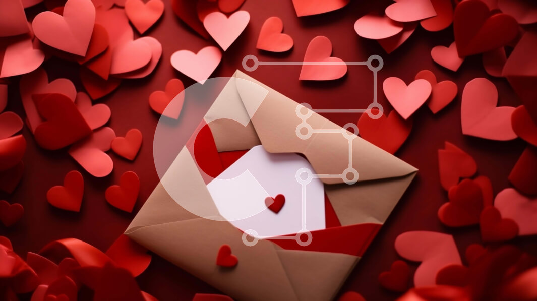 Intra Συλλεκτικό Ξύλινο Παζλ Plywood  4mm - Φάκελος του Αγίου Βαλεντίνου με κόκκινες καρδιές Σε Ξύλινο Κουτί - Διαστάσεις: 10x10 cm – 25 κομμάτια