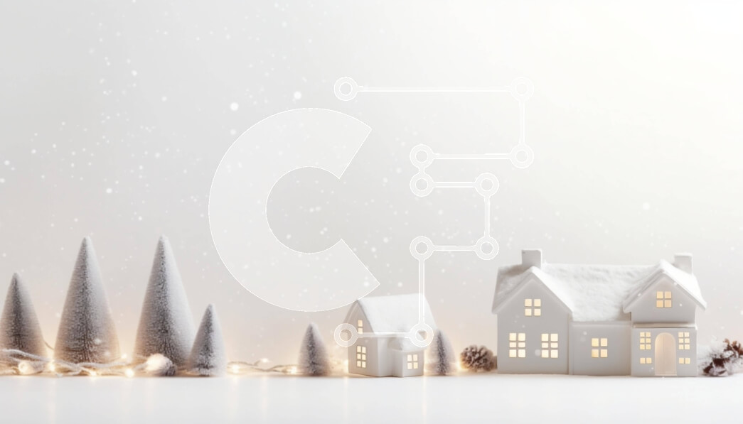 Intra Συλλεκτικό Ξύλινο Παζλ Plywood  4mm - Χιονισμένο εξοχικό σπίτι με διακοσμήσεις και πεύκα Σε Ξύλινο Κουτί - Διαστάσεις: 10x10 cm – 25 κομμάτια