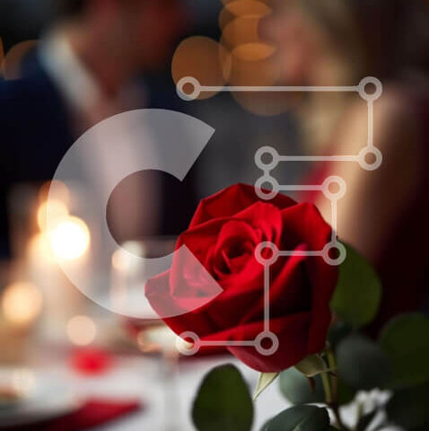 Intra Συλλεκτικό Ξύλινο Παζλ Plywood  4mm - Ρομαντικό δείπνο με διακόσμηση με κόκκινο τριαντάφυλλο Σε Ξύλινο Κουτί - Διαστάσεις Puzzle: 10x10 cm – 25 κομμάτια - Image 1