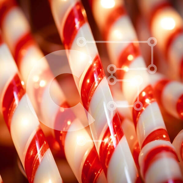 Intra Συλλεκτικό Ξύλινο Παζλ Plywood  4mm - Κοντινό πλάνο ζαχαροκάλαμων με φωτισμό LED για διακοσμήσεις διακοπών Σε Ξύλινο Κουτί - Διαστάσεις: 10x10 cm – 25 κομμάτια