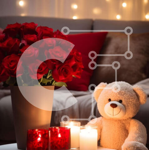 Intra Συλλεκτικό Ξύλινο Παζλ Plywood  4mm - Αρκουδάκι και κεριά σε ένα τραπεζάκι σαλονιού Σε Ξύλινο Κουτί - Διαστάσεις Puzzle: 10x10 cm – 25 κομμάτια - Image 1