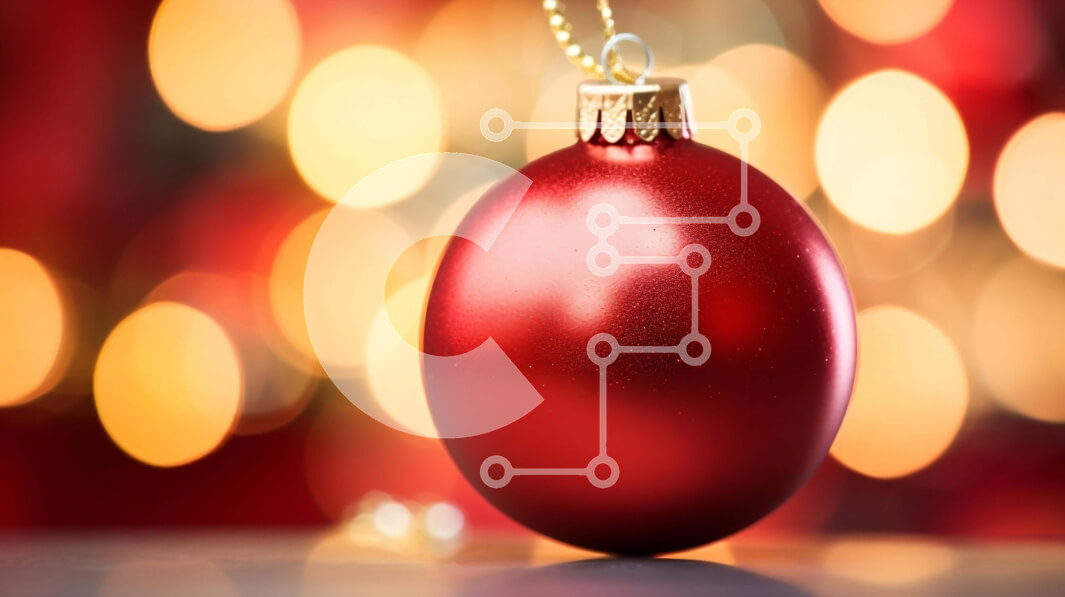 Intra Συλλεκτικό Ξύλινο Παζλ Plywood  4mm - Κόκκινη Χριστουγεννιάτικη Μπάλα με πολύχρωμα φώτα Bokeh Σε Ξύλινο Κουτί - Διαστάσεις: 10x10 cm – 25 κομμάτια