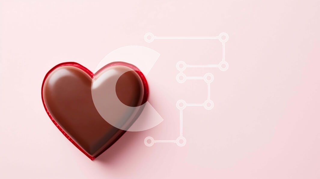 Intra Συλλεκτικό Ξύλινο Παζλ Plywood  4mm - Μπάρα σοκολάτας σε σχήμα καρδιάς σε ροζ φόντο Σε Ξύλινο Κουτί - Διαστάσεις Puzzle: 10x10 cm – 25 κομμάτια