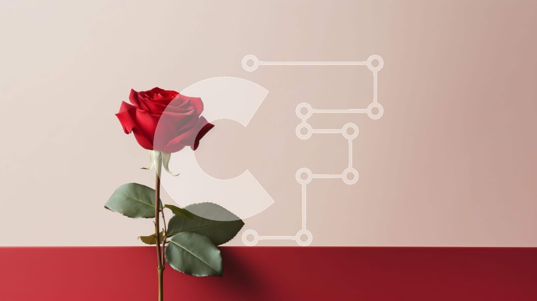 Intra Συλλεκτικό Ξύλινο Παζλ Plywood  4mm - Μονό κόκκινο τριαντάφυλλο σε υπόλευκο φόντο Σε Ξύλινο Κουτί - Διαστάσεις Puzzle: 10x10 cm – 25 κομμάτια