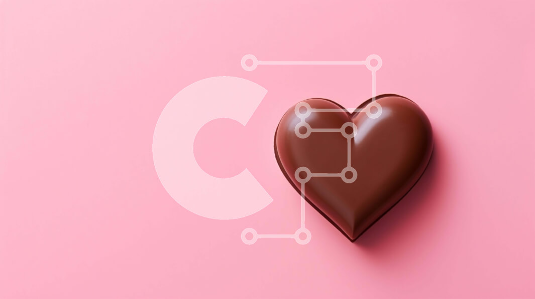 Intra Συλλεκτικό Ξύλινο Παζλ Plywood  4mm - Μπάρα σοκολάτας σε σχήμα καρδιάς σε ροζ φόντο Σε Ξύλινο Κουτί - Διαστάσεις Puzzle: 10x10 cm – 25 κομμάτια