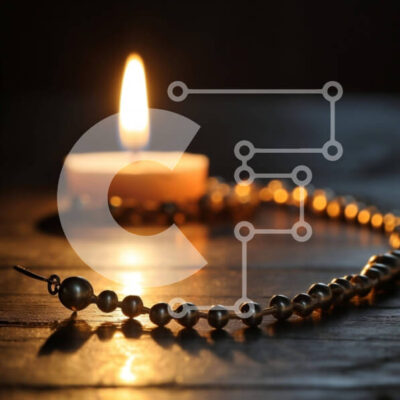 Intra Συλλεκτικό Ξύλινο Παζλ Plywood  4mm - Αναμμένο κερί με χρυσές χάντρες Σε Ξύλινο Κουτί - Διαστάσεις Puzzle: 10x10 cm – 25 κομμάτια - Image 1