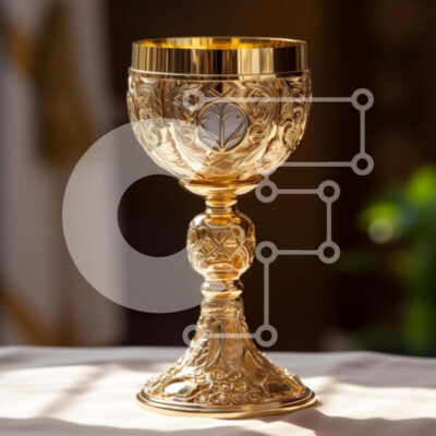 Intra Συλλεκτικό Ξύλινο Παζλ Plywood 4mm - Χρυσό κύπελλο σε κομψά διακοσμημένο τραπέζι Σε Ξύλινο Κουτί - Διαστάσεις Puzzle: 10x10 cm – 25 κομμάτια - Image 1