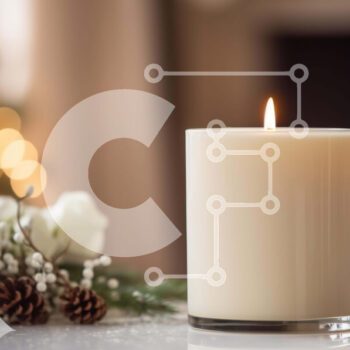 Intra Συλλεκτικό Ξύλινο Παζλ Plywood  4mm - Αναμμένο λευκό κερί με λουλούδια και κουκουνάρια Σε Ξύλινο Κουτί - Διαστάσεις: 10x10 cm – 25 κομμάτια - Image 1