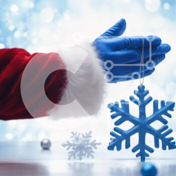 Intra Συλλεκτικό Ξύλινο Παζλ Plywood  4mm - Άγιος Βασίλης που κρατά μια διακόσμηση νιφάδα χιονιού Σε Ξύλινο Κουτί - Διαστάσεις: 10x10 cm – 25 κομμάτια - Image 1