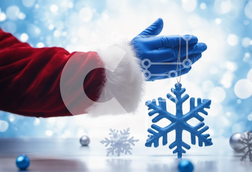 Intra Συλλεκτικό Ξύλινο Παζλ Plywood  4mm - Άγιος Βασίλης που κρατά μια διακόσμηση νιφάδα χιονιού Σε Ξύλινο Κουτί - Διαστάσεις: 10x10 cm – 25 κομμάτια