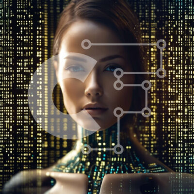 Intra Συλλεκτικό Ξύλινο Παζλ Plywood  4mm - Τεχνητή Γυναίκα με Κυβερνητικές Βελτιώσεις Σε Ξύλινο Κουτί - Διαστάσεις Puzzle: 10x10 cm – 25 κομμάτια - Image 1