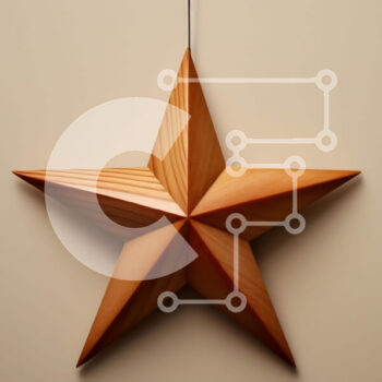 Intra Συλλεκτικό Ξύλινο Παζλ Plywood  4mm - Ξύλινο Αστέρι Κρεμαστό Διακόσμηση Σε Ξύλινο Κουτί - Διαστάσεις Puzzle: 10x10 cm – 25 κομμάτια - Image 1