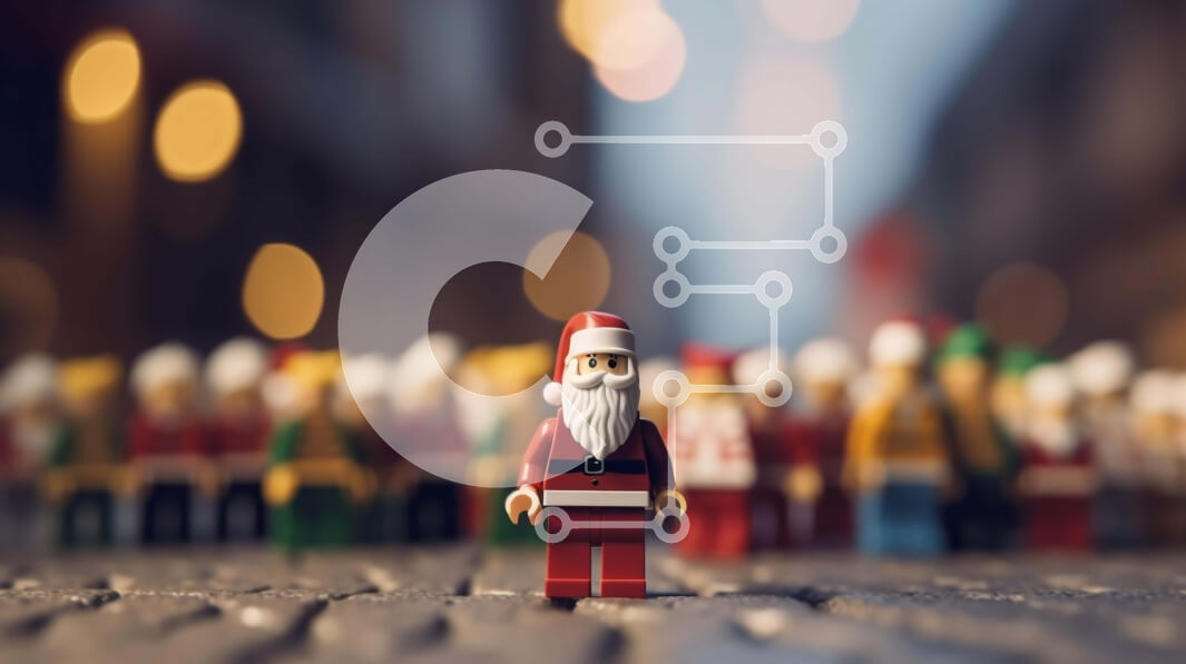 Intra Συλλεκτικό Ξύλινο Παζλ Plywood  4mm - Φιγούρα Lego Santa Claus στην Urban Street Σε Ξύλινο Κουτί - Διαστάσεις: 10x10 cm – 25 κομμάτια