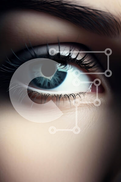 Intra Συλλεκτικό Ξύλινο Παζλ Plywood  4mm - Κοντινή όψη του γυναικείου ματιού με μακριές βλεφαρίδες Σε Ξύλινο Κουτί - Διαστάσεις Puzzle: 10x10 cm – 25 κομμάτια