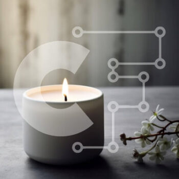 Intra Συλλεκτικό Ξύλινο Παζλ Plywood  4mm - Λευκό κερί σε ξύλινο τραπέζι με λευκά λουλούδια Σε Ξύλινο Κουτί - Διαστάσεις Puzzle: 10x10 cm – 25 κομμάτια - Image 1